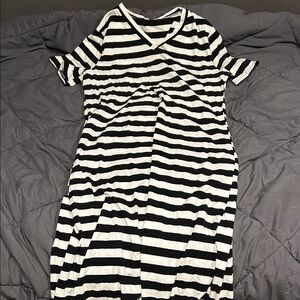 Black and White Striped Dress